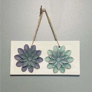 Wall Decor with Purple and Green Succulents